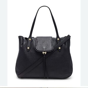 Elegant Black Leather Tote Bag